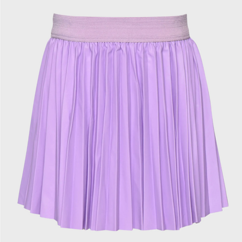 Hannah Banana - Pleated Faux Leather Skirt in Purple