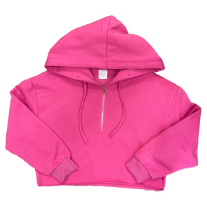 too! - Half Zip Hoodie in Pink