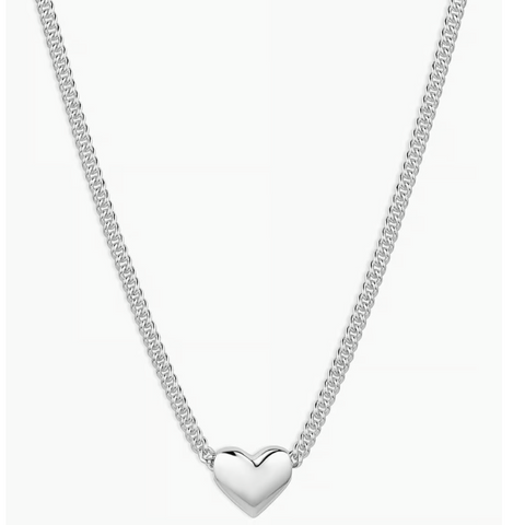 Gorjana - Lou Heart Charm Necklace in Silver