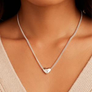 Gorjana - Lou Heart Charm Necklace in Silver