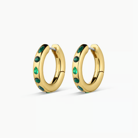 Gorjana - Nova Hoops in Emerald