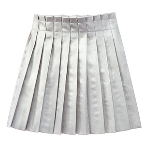 Central Park West - Phoebe Leather Skirt in Silver