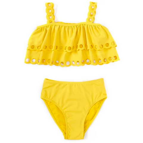 Habitual Girl - Eyelet High Waisted Bikini in Yellow