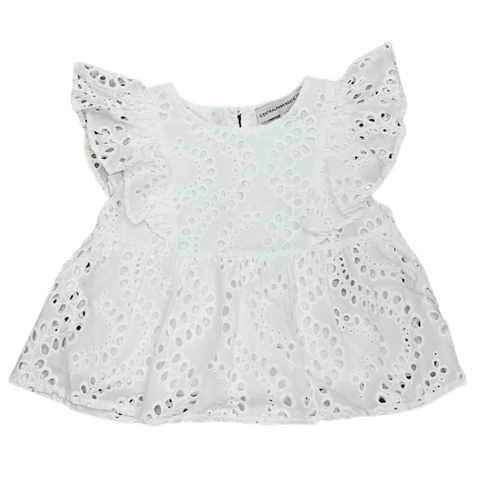Central Park West - Liam Eyelet Top in Ivory