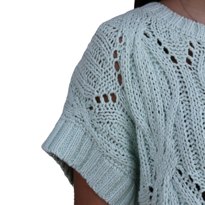 By Together - Short Sleeve Oversized Sweater in Mint