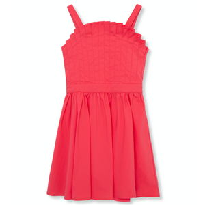 Habitual Girl - Pleated Dress in Coral