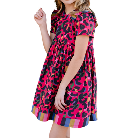 Lotus Dress in Pink Leopard