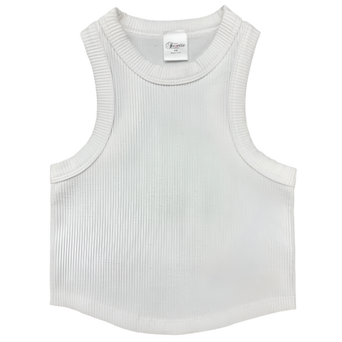 Seamless Ribbed Tank in White