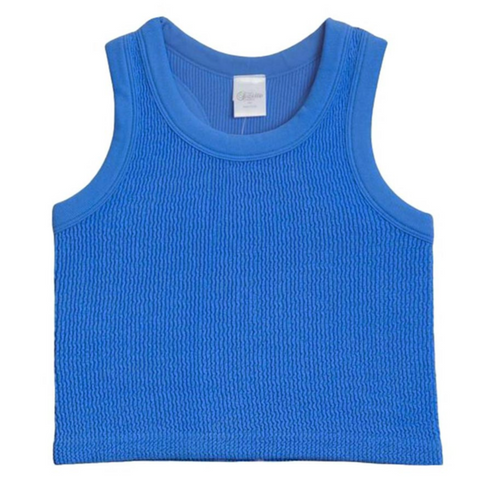 Smocking Tank in Cool Blue