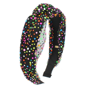 Bari Lynn - Tulle Jeweled Knot Headband (More Colors)