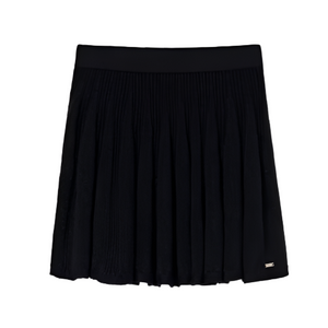 Pleated Knit Skirt - Black