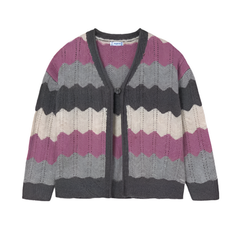 Zig Zag Cardigan - Purple/Grey