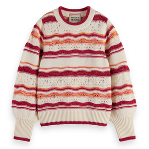 Fluffy Stripe Pullover - Bohemian Stripe