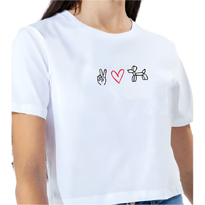 Peace, Love, Dogs Crop Tee