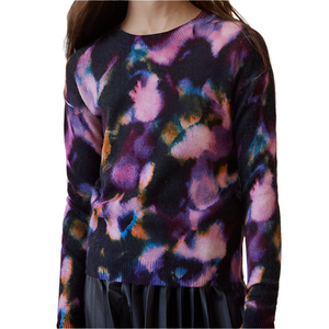 Blotch Print Sweater - Purple Combo