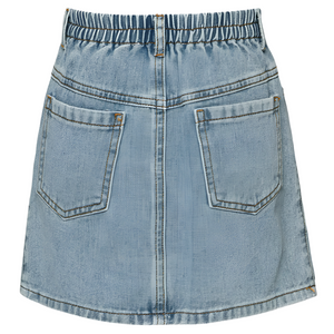 Patched Jean Skirt