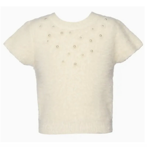 Fuzzy Pearl Sweater - Ivory