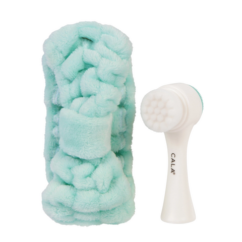 Facial Brush & Headband Set - Mint