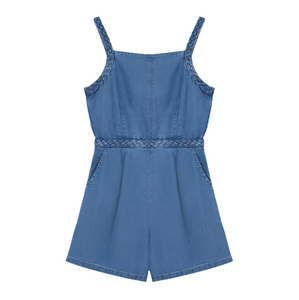 Braided Denim Romper