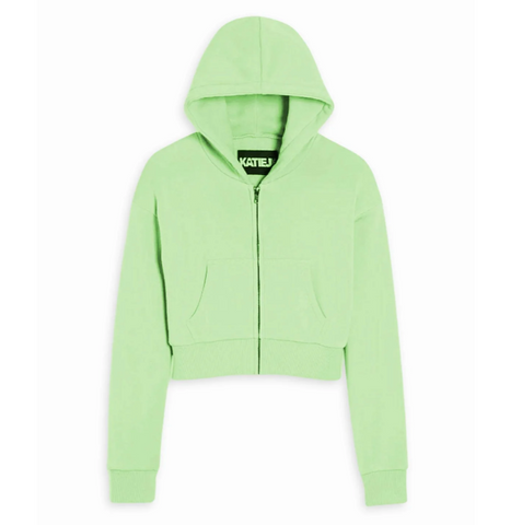 Dylan Cropped Zip Up - Avocado