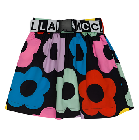 Graphic Floral Skirt - Multicolor