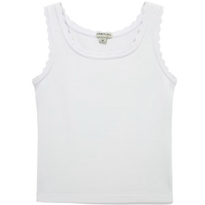Scallop Edge Tank - White
