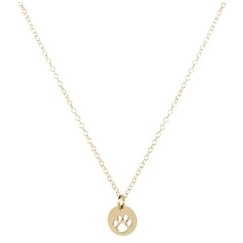 egirl Paw Print Necklace - Gold