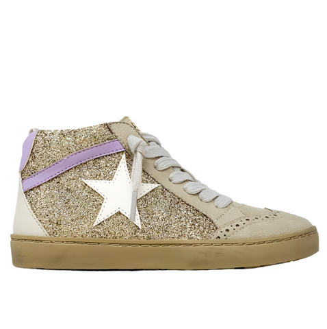 Paulina Sneakers - Gold/Purple Sparkle