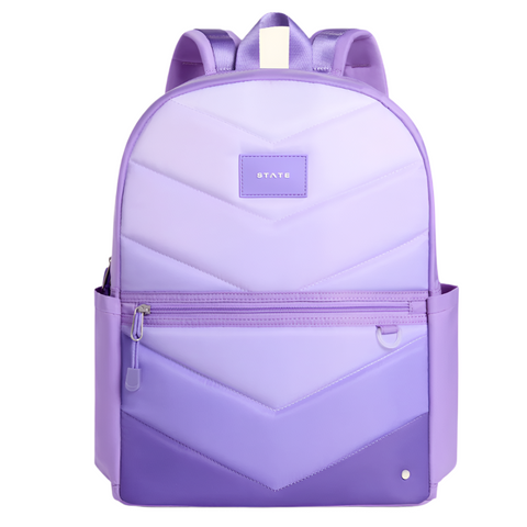State - Kane Double Pocket Backpack - Lilac Chevron