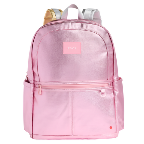 State - Kane Double Pocket Large Backpack - Pink/Silver