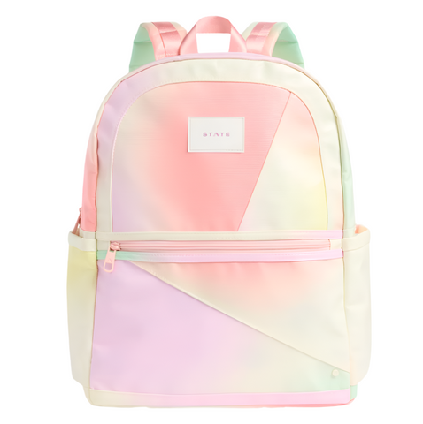 State - Kane Double Pocket Large Backpack - Tie Dye Patchwork