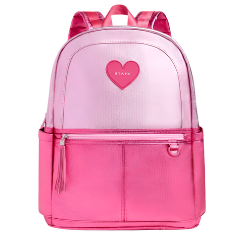 State - Kane Double Pocket Backpack - Pink Heart