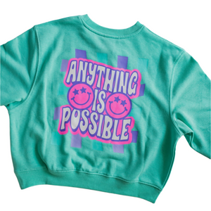 Smiley Sweatshirt - Aqua