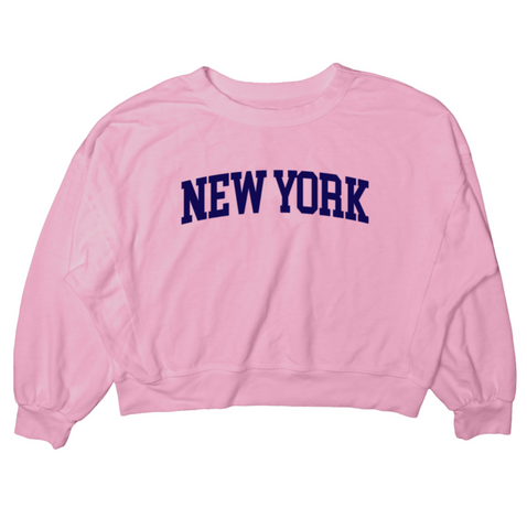 New York Dolman Sweatshirt - Baby Pink