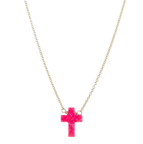 Opal Cross Necklace
