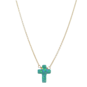 Opal Cross Necklace