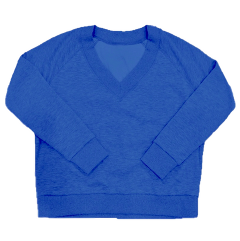 Cloud V-Neck Sweatshirt - Blueberry