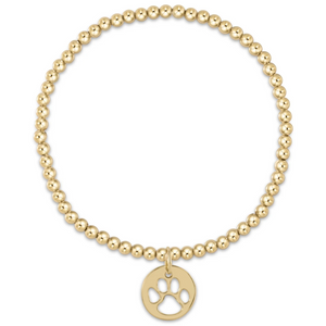 egirl 3mm Paw Print Bracelet - Gold