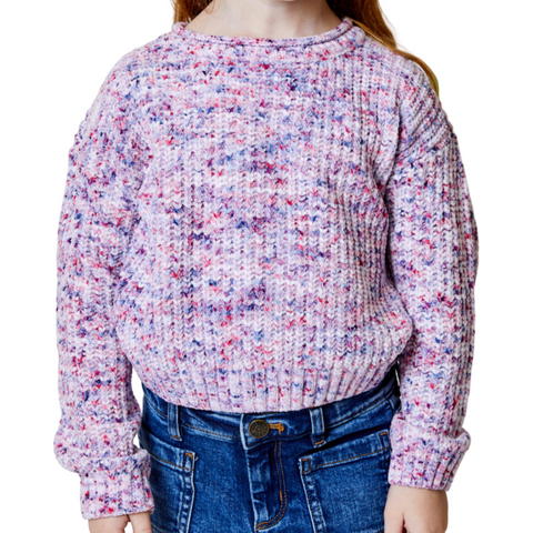 Popcorn Knit Sweater - Pink/Purple