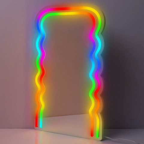 Neon Wave Mirror