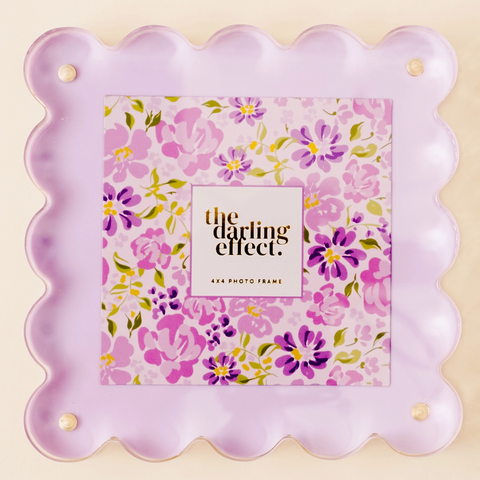Square Scalloped Acrylic Frame - Purple