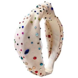 Bari Lynn - Tulle Jeweled Knot Headband (More Colors)
