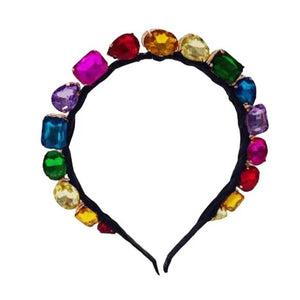 Bari Lynn - Standing Jewel Headband in Black Rainbow