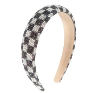 Bari Lynn - Checkered Headband in Black