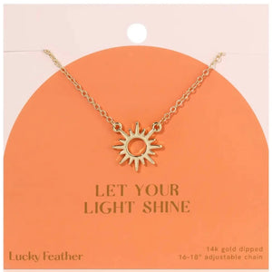 Lucky Feather - Let Your Light Shine Necklace
