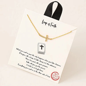 too! - CZ Gold Dipped Cross Necklace