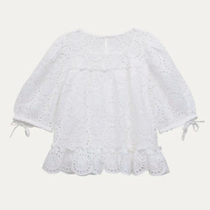 Sea - Maeve Eyelet Top in White