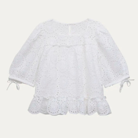 Sea - Maeve Eyelet Top in White
