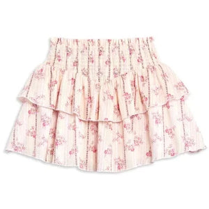 KatieJ - Lara Skirt in Cream Floral Stripe