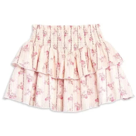 KatieJ - Lara Skirt in Cream Floral Stripe